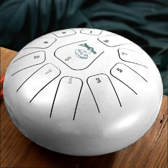 tongue drum 11 notes for sale, buy steel tongue drum, tank drum for sale, white